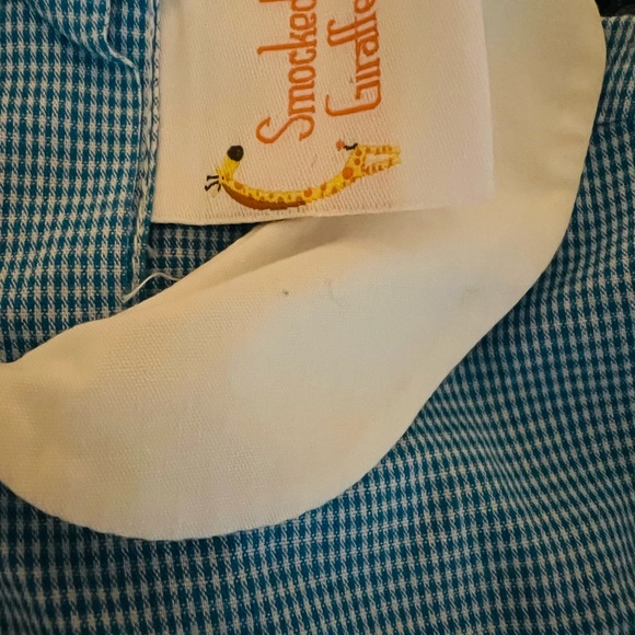 Charming Blue Smocked Gingham Dress with Embroidered fairies - Picture 7 of 7